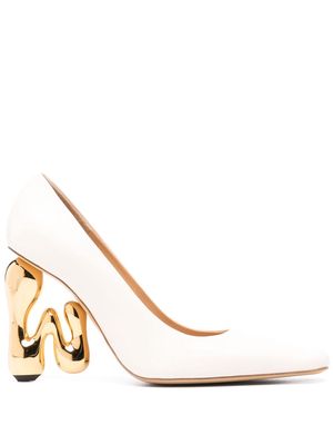 JW Anderson 105mm sculpted-heel leather pumps - White