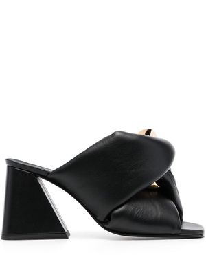 JW Anderson 85mm crossover-straps leather sandals - Black