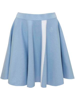 JW Anderson A-line logo-embroidered miniskirt - Blue
