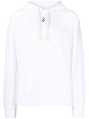 JW Anderson Anchor-embroidered hoodie - White