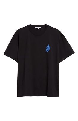 JW Anderson Anchor Logo Patch Cotton T-Shirt in Black