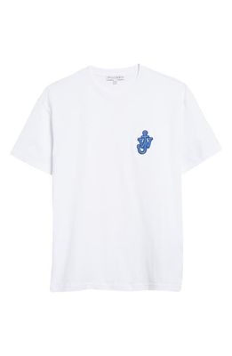 JW Anderson Anchor Logo Patch Cotton T-Shirt in White