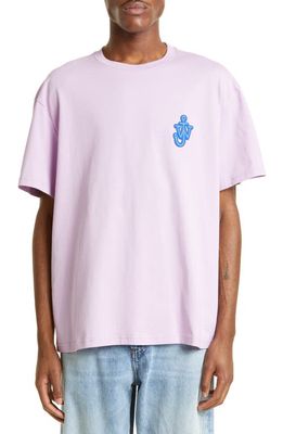 JW Anderson Anchor Patch Cotton T-Shirt in Pink