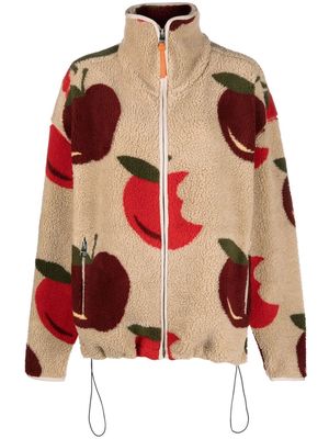 JW Anderson apple-print fleece jacket - Neutrals