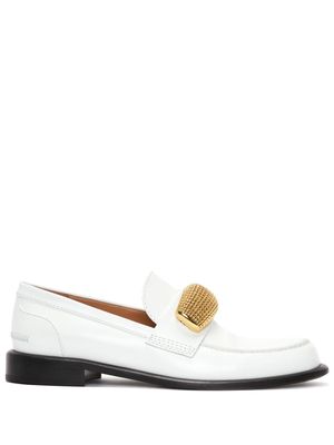 JW Anderson appliqué-detail leather loafers - White