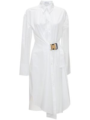 JW Anderson asymmetric buckled shirt dress - White