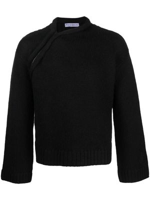 JW Anderson asymmetric-neck knitted jumper - Black