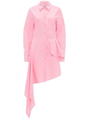 JW Anderson asymmetric peplum shirt dress - Pink