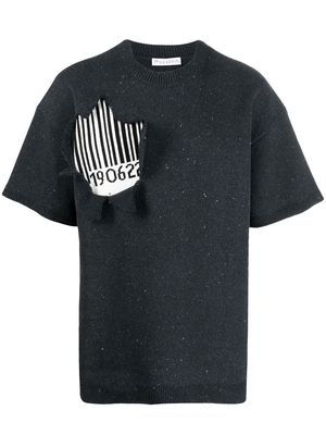 JW Anderson barcode-motif crew-neck T-shirt - Grey