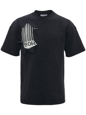 JW Anderson barcode-print short-sleeved sweatshirt - Black