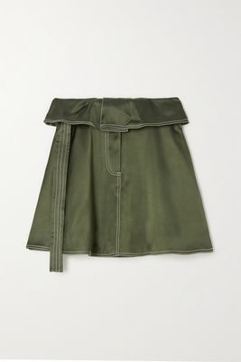 JW Anderson - Belted Satin Mini Skirt - Green