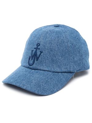JW Anderson Blue Denim Logo Embroidered Baseball Cap