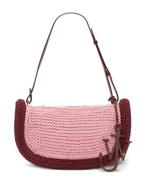 JW Anderson Bumper-15 crochet-knit shoulder bag - Pink