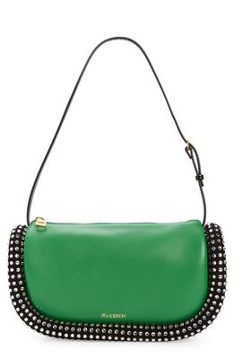 JW Anderson Bumper Crystal Embellished Leather Shoulder Bag in Green/Black