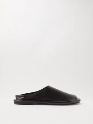 JW Anderson - Bumper Leather Backless Mules - Mens - Black