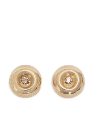 JW Anderson Bumper Moon crystal stud earrings - Gold