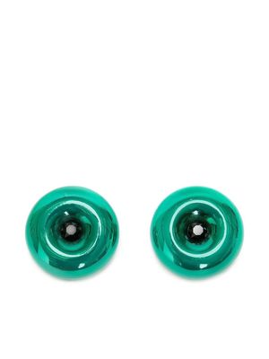JW Anderson Bumper-Moon crystal stud earrings - Green