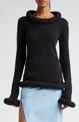 JW Anderson Bumper Trim Cotton Sweater in Black