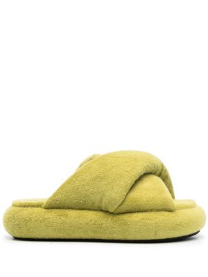 JW Anderson Bumper Twist platform slippers - Green