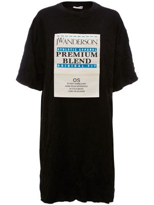JW Anderson Care Label T-shirt dress - Black