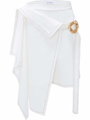 JW Anderson chain-detail draped denim skirt - White