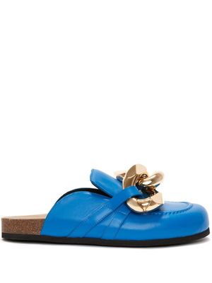 JW Anderson chain-detail leather loafers - Blue