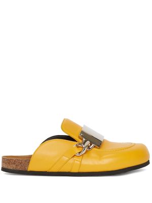 JW Anderson chain-detail leather loafers - Yellow