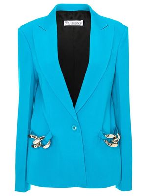 JW Anderson chain-detail single-breasted blazer - Blue