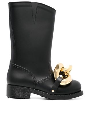 JW Anderson chain-detail slip-on boots - Black