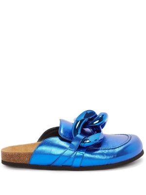 JW Anderson chain-embellished flat mules - Blue