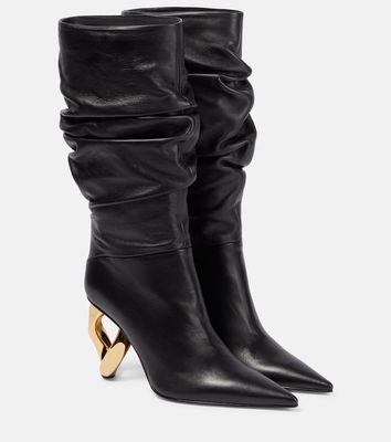 JW Anderson Chain Heel leather knee-high boots