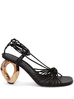 JW Anderson chain heel leather sandals - Black