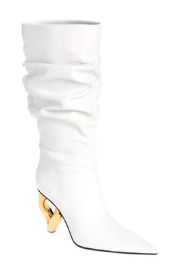 JW Anderson Chain Heel Pointed Toe Boot in White