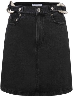 JW Anderson chain-link detail denim skirt - Black