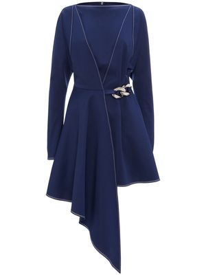 JW Anderson chain link-embellished asymmetric dress - Blue