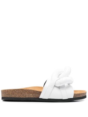 JW Anderson chain-link leather slides - White