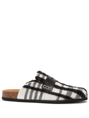 JW Anderson check loafers mules - Black