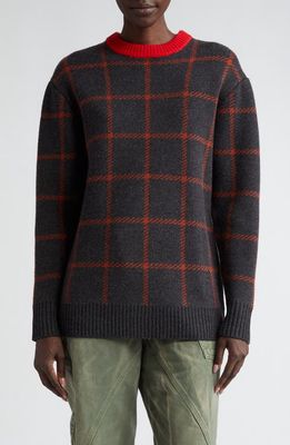 JW Anderson Check Merino Wool Sweater in Charcoal