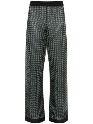JW Anderson check-pattern logo-plaque trousers - Black