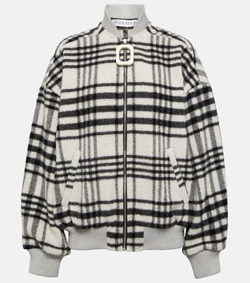 JW Anderson Checked wool-blend bomber jacket