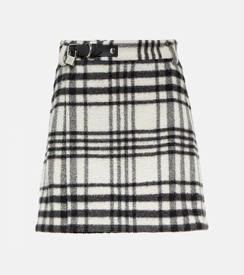 JW Anderson Checked wool-blend miniskirt