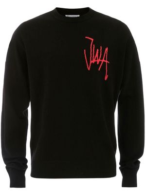 JW Anderson chest logo-detail knit jumper - Black