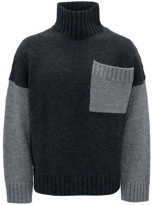 JW Anderson chest-pocket colour-block jumper - Black