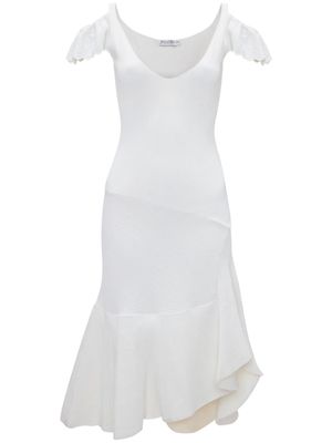 JW Anderson cold-shoulder ruffled dress - White