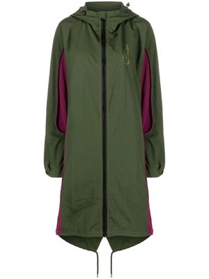 JW Anderson colour-block hooded parka - Green