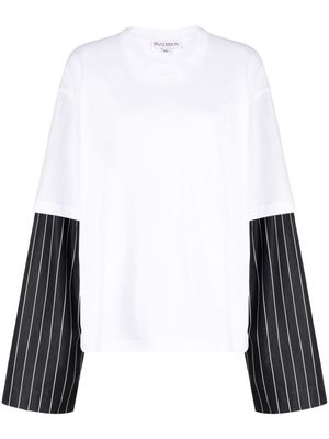 JW Anderson contrast-sleeves cotton T-shirt - White