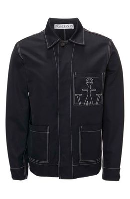 JW Anderson Contrast Stitch Workwear Jacket in Black