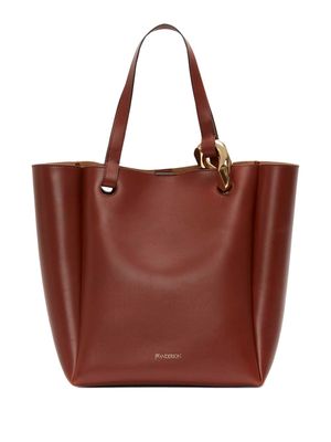 JW Anderson Corner leather tote bag - Brown