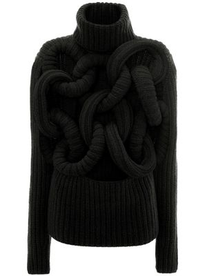JW Anderson crochet-detail cut-out jumper - Black