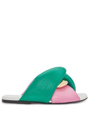 JW Anderson crossover-strap detail sandals - Green